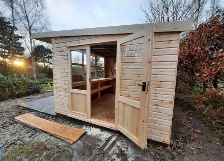 Timber potting shed