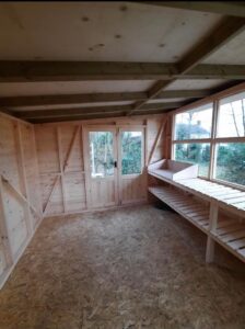 Inside of timber potting shed